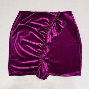 Forever 21 Purple Velvet Mini Skirt